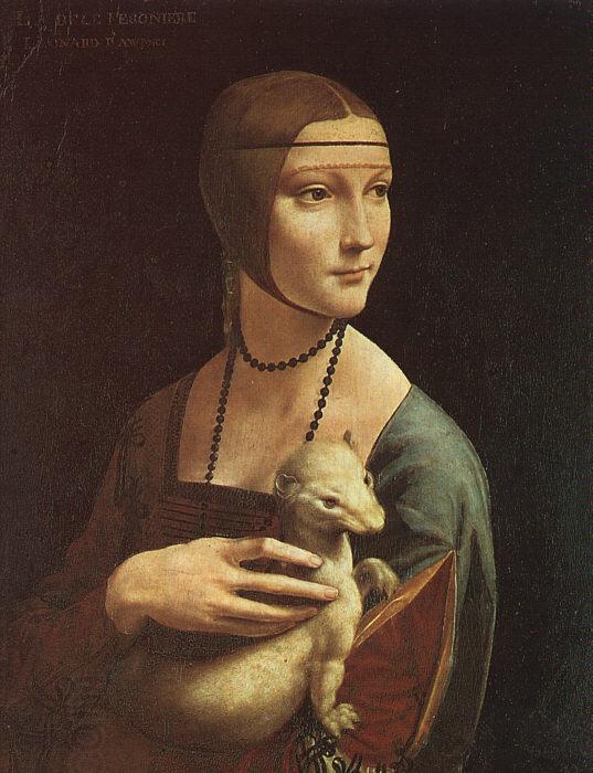 Leonardo  Da Vinci Portrait of Cecilia Gallarani oil painting picture